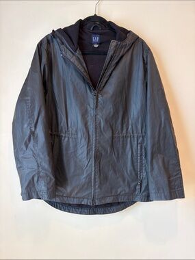 GAP Men's Hooded Zip Jacket in Black
